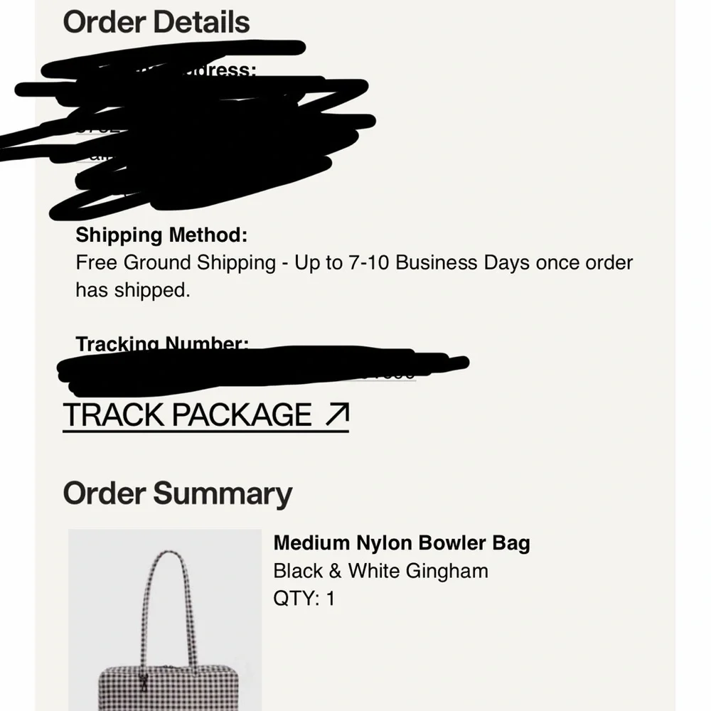 BAGGU Black and White Gingham Tote Bag - Picture 4 of 4